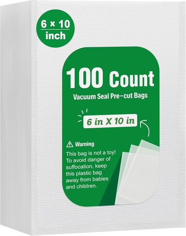 Syntus 200 PCS Vacuum Sealer Bags, Quart Size 8" x 12" Precut Seal Bags in Kuwait