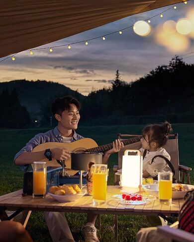 Solar Camping Lantern, Rechargeable Battery Powered Camping Light 6000mAh Up to 80HRS Lasting, Dimmable Night Lamp, Survival gear for Emergency, Power Outages, Outdoor, Indoor in Saudi Arabia