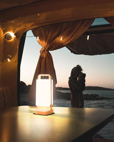 Solar Camping Lantern, Rechargeable Battery Powered Camping Light 6000mAh Up to 80HRS Lasting, Dimmable Night Lamp, Survival gear for Emergency, Power Outages, Outdoor, Indoor in Saudi Arabia