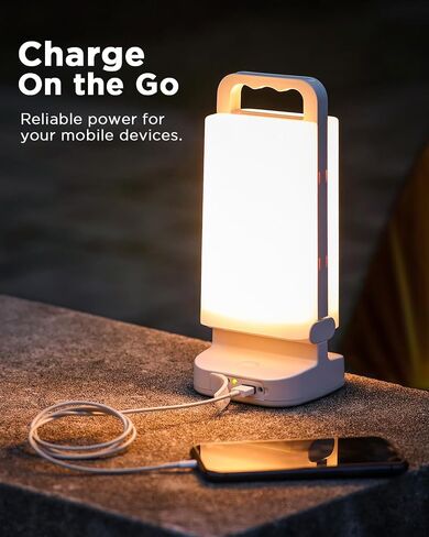 Solar Camping Lantern, Rechargeable Battery Powered Camping Light 6000mAh Up to 80HRS Lasting, Dimmable Night Lamp, Survival gear for Emergency, Power Outages, Outdoor, Indoor in Saudi Arabia