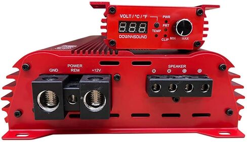 DOWN4SOUND JP23 V1.5 Elite RED | Monoblock Amplifier - 2300W RMS, 1-Ohm Stable, Linkable for Car Audio Systems, High-Performance Bass Amplifier for 2000W Subwoofer Setup in Saudi Arabia