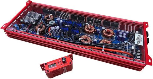 DOWN4SOUND JP23 V1.5 Elite RED | Monoblock Amplifier - 2300W RMS, 1-Ohm Stable, Linkable for Car Audio Systems, High-Performance Bass Amplifier for 2000W Subwoofer Setup in Saudi Arabia