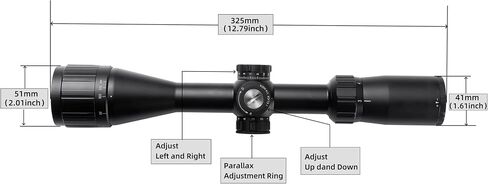 Airgun Springer 3-9x40 AO Rifle Scope, Illuminated SFP Duplex Crosshair Reticle with Central Red Dot, Parallax Adjust, 1 inch Tube Nitrogen Purged with Flip Caps Shock and Water Resistance in Kuwait