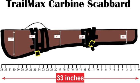 TrailMax Carbine Rifle Scabbard for Saddle or ATV/UTV | Fits Lever Action & Carbine Rifles Up to 24" Barrel | 600D Weather Resistant Shell with Foam Protection | Secure Brass Buckle Straps in Saudi Arabia