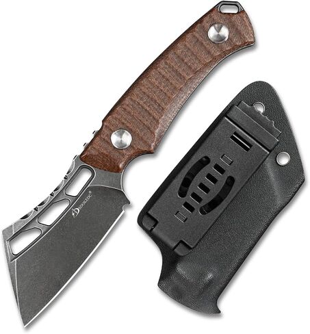 Fixed Blade Knife 14C28N Steel Micarta Handle Kydex Sheath Knives for EDC Tactical Outdoor Camping Survival Hunting (White stone washing) in Saudi Arabia