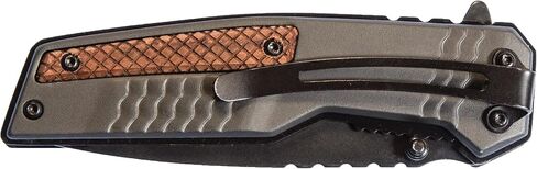 Smith & Wesson M&P Bodyguard 8.07in S.S Folding Knife with 3.5in Serrated Tanto Point Blade and Aluminum Handle for Outdoor, Tactical, Survival and EDC, Black/Wood in Saudi Arabia
