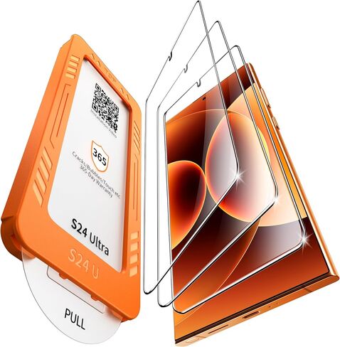 letosan 3 Pack for Samsung Galaxy S24 Ultra Screen Protector Tempered Glass, 9H+ Hardness, 12FT Military Grade Shatterproof, Auto Alignment Frame, Bubble Free Case Friendly HD Clear 6.8 Inch in Saudi Arabia