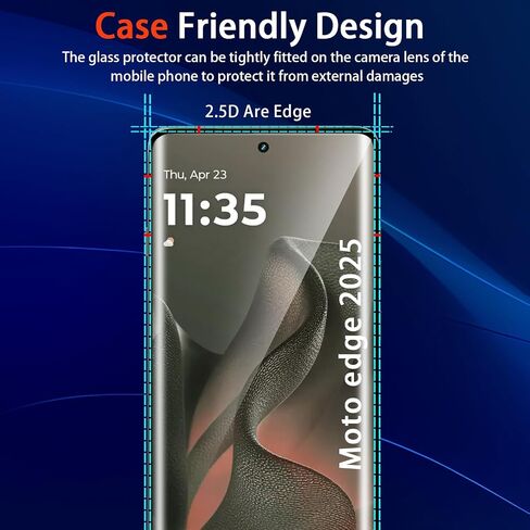 (3 عبوات) لواقي شاشة Motorola Edge 2025، زجاج مقسى عالي الدقة 9H [لمس ثلاثي الأبعاد] [خالي من الفقاعات] [مضاد للخدش] زجاج واقي شاشة لهاتف Motorola Edge 2025/60 Fusion /60 Pro in Kuwait