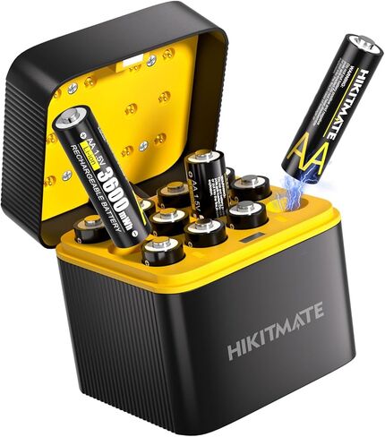 Rechargeable AA Lithium Batteries with Charger 12 Pack,1.5V 3600mWh High Capacity,2000+ Cycles Double A Batteries Ultra-Long Lasting for Blink Camera,Wireless Mouse,Toys in Kuwait
