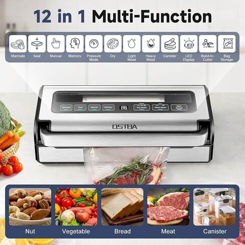 OSTBA Vacuum Sealer Machine for Food 95kPa Powerful Suction 180W Dual Pump in Kuwait