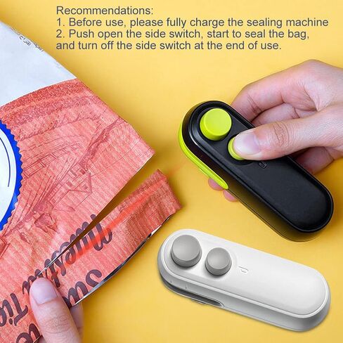 Mini Bag Sealer, 2 In 1 Heat Sealer and Cutter, USB Rechargeable Food Snack Saver, Plastic Bags Seal Machine with Magnetic Design, Vacuum Machine for Snack Chip Food Storage in Kuwait
