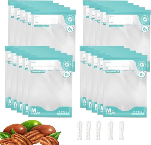 Handheld Electric Vacuum Sealer Machine Kit with 20Pcs Bags, 60KPa powerful suction, 5X freshness extension, 0.2mm double zipper storage, ideal for sous vide cooking & meal prep in Saudi Arabia