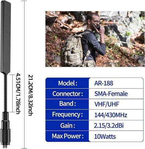 ABBREE Ham Radio Antenna Long Range SMA-Female VHF/UHF 144/430MHz Foldable Tactical Gooseneck Antenna Whip Compatible with UV-5R Mini DM32 BF-F8H PRO,5RM,K5PLUS,AR-152 Pro in Saudi Arabia