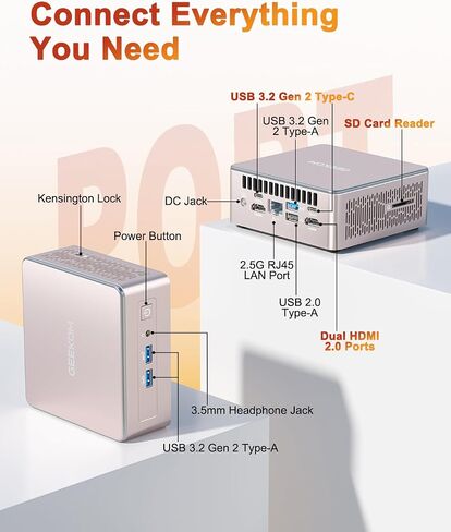 GEEKOM A5 2026 Mini PC, AMD Ryzen 5 7430U, 16GB RAM 1TB SSD Desktop in Saudi Arabia