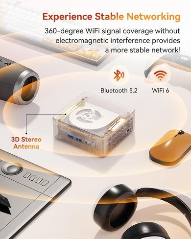 GEEKOM A5 2026 Mini PC, AMD Ryzen 5 7430U, 16GB RAM 1TB SSD Desktop in Saudi Arabia