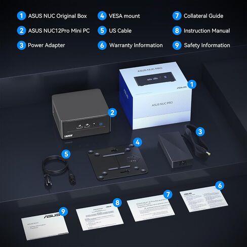 كمبيوتر مكتبي صغير ASUS NUC 12 Pro وIntel NUC 12 Pro i7 وذاكرة وصول عشوائي سعة 32 جيجابايت ومحرك أقراص SSD سعة 1 تيرابايت in Kuwait