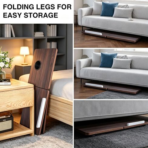 28.7" Extra Wide Lap Desk & Bed Desk - Foldable Laptop Bed Tray Table for Adults, Large Bed Trays for Eating and Laptops, Portable Floor Desk with Cup & Phone Holder for Couch, Working, Craftin in Kuwait