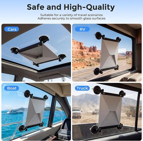 لحامل Starlink Mini Mount، لحامل Starlink Mini Suction Cup لنافذة فتحة سقف السيارة، قاعدة فراغ قوية، إشارة مستقرة، تركيب خالي من الأدوات، لملحقات Starlink Mini للسيارات والمركبات الترفيهية والقوارب، أسود in Kuwait