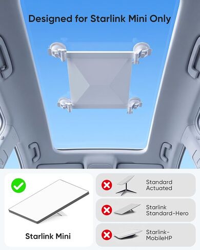 Starlink Mini Suction Cup Mount, Strong Grip Anti-Shake Vibration-Proof, 3s No-Tool Install, Scratch-Resistant, Stable Satellite Signal, Fits Car Sunroof/Window/RV/Boat/Road Trips in Kuwait