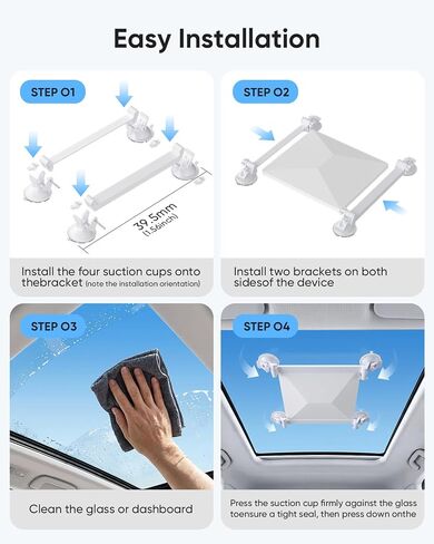 Starlink Mini Suction Cup Mount, Strong Grip Anti-Shake Vibration-Proof, 3s No-Tool Install, Scratch-Resistant, Stable Satellite Signal, Fits Car Sunroof/Window/RV/Boat/Road Trips in Kuwait