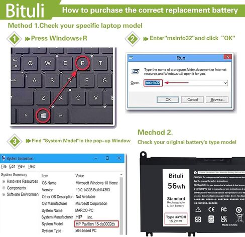 33YDH Laptop Battery for Dell Inspiron 17 7000 7778 7779 7786 7773 15 7577 G3 3579 3779 G5 5587 G7 7588 Latitude 13 3380 14 3490 15 3590 3580 PVHT1 P30E 81PF3 081PF3 56WH in Saudi Arabia