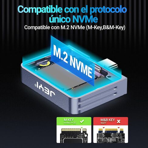 حاوية JEYI خالية من الأسلاك M.2 2230 NVMe، محول SSD محمول USB-C بسرعة 10 جيجابت في الثانية in Kuwait