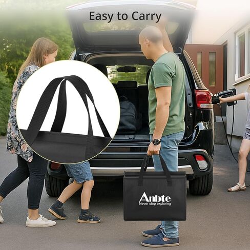 Anbte 2ft Small Folding Table Storage Bag, Waterproof Heavy Duty Portable Carry Bag Dustproof Picnic/Camping Tables Cover, 14.57" L × 3.54" W × 16.54" H (37cm x 9cm x 42cm), Black in Saudi Arabia