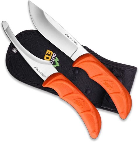 OUTDOOR EDGE JaegerPair, 3-Piece Hunting Knife Combo Set for Processing Big Game with Fixed Blade Drop-Point Skinner, Gutting Knife and Nylon Belt Sheath in Saudi Arabia