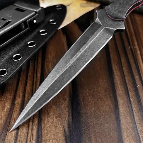 HUAAO Fixed Blade Knife with Kydex Sheath,Razor-Sharp D2 Steel Blade & G10 Handle,Full Tang EDC for Outdoor, Camping, Hiking,Fishing,Gifts for Men in Saudi Arabia