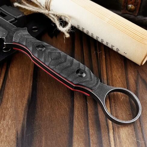 HUAAO Fixed Blade Knife with Kydex Sheath,Razor-Sharp D2 Steel Blade & G10 Handle,Full Tang EDC for Outdoor, Camping, Hiking,Fishing,Gifts for Men in Saudi Arabia