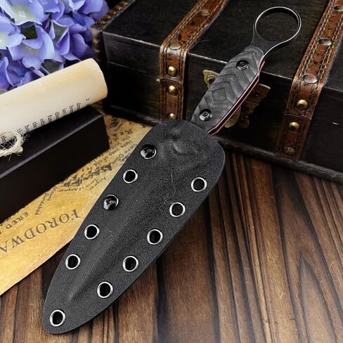 HUAAO Fixed Blade Knife with Kydex Sheath,Razor-Sharp D2 Steel Blade & G10 Handle,Full Tang EDC for Outdoor, Camping, Hiking,Fishing,Gifts for Men in Saudi Arabia