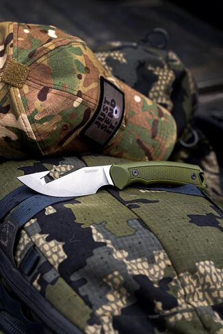 Kershaw Deschutes Skinner Gut Hook Fixed Blade Knife, Olive in Saudi Arabia