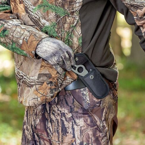 Maxam Gut Hook & Sheath - Hunting Knife for Gutting & Skinning Deer, Elk, Hogs, Cutting Fishing Lines, Lift Hot Grates - Stainless Steel Blade with Pouch - Outdoor Survival Gear for Hunters - 5-inch in Kuwait