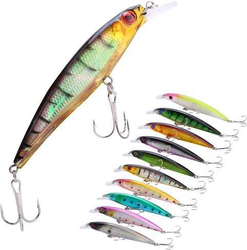Sougayilang Minnow Fishing Lures Crankbaits Set Fishing Hard Baits Swimbaits Boat Topwater Lures for Trout Bass Perch Fishing in Saudi Arabia