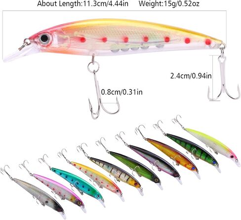 Sougayilang Minnow Fishing Lures Crankbaits Set Fishing Hard Baits Swimbaits Boat Topwater Lures for Trout Bass Perch Fishing in Saudi Arabia