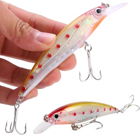 Sougayilang Minnow Fishing Lures Crankbaits Set Fishing Hard Baits Swimbaits Boat Topwater Lures for Trout Bass Perch Fishing in Saudi Arabia