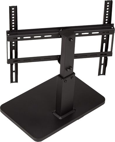 Amazon Basics Swivel Pedestal Table Top TV Mount, Height Adjustable 14-19 Inches, for 32" to 65" TVs up to 55 lbs, Universal TV Stand, VESA 400x400, Black in Kuwait