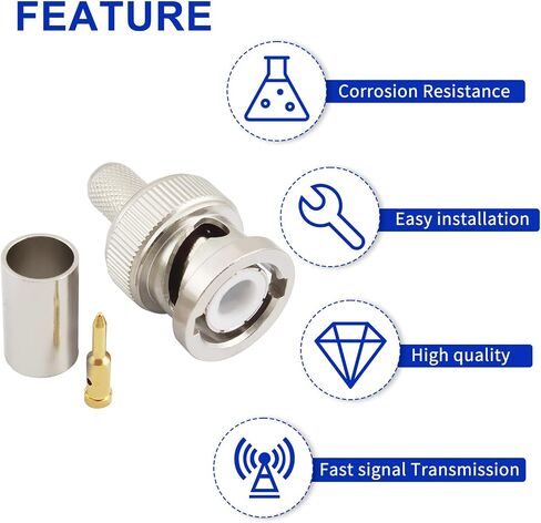 BNC Male Q9 Plug Crimp for RG8X RG-8X Mini-RG8 LMR240 Coax Cable in Saudi Arabia