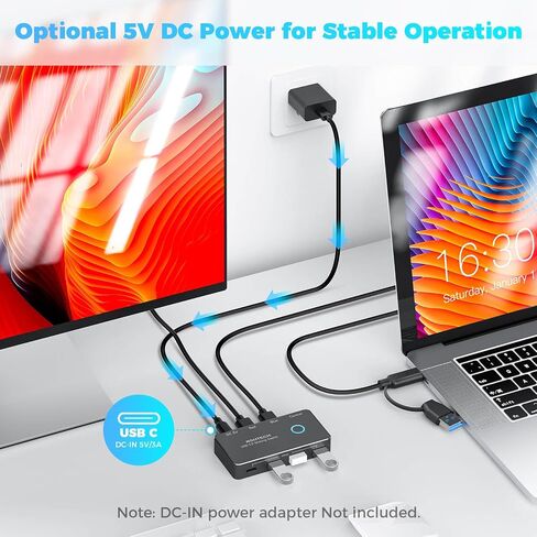 RSHTECH USB 3.0/USB C Switch 2 Computers Share 4 USB Devices, RSH-A201R in Saudi Arabia