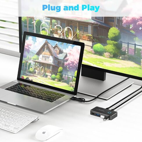 RSHTECH USB 3.0/USB C Switch 2 Computers Share 4 USB Devices, RSH-A201R in Saudi Arabia