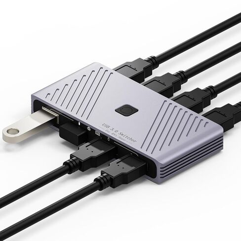 USB 3.0 Switch, 4 Computers Sharing 4 USB Devices, One-Button Switcher in Saudi Arabia