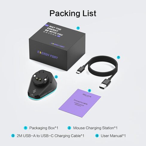 MOSHOU Charging Dock for Logitech Mouse G PRO X Superlight 2/1,G PRO X2 SUPERSTRIKE,G502/G502 X Lightspeed,G502 X Plus,G703/G903 Lightspeed,RGB Light,Computer Mice Powerplay Charging System(Black) in Saudi Arabia