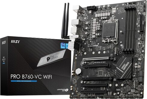 MSI PRO B760-VC WiFi ProSeries Motherboard (Supports 12th/13th Gen Intel Processors, LGA 1700, DDR5, PCIe 4.0, M.2, 2.5Gbps LAN, USB 3.2 Gen2, Wi-Fi 5, ATX) (Renewed) in Saudi Arabia