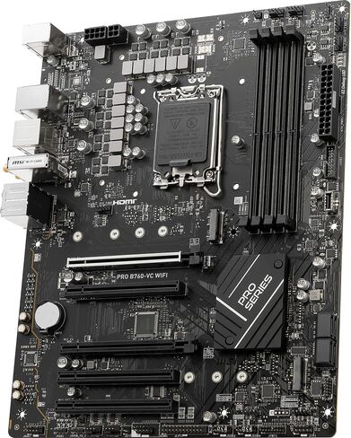 MSI PRO B760-VC WiFi ProSeries Motherboard (Supports 12th/13th Gen Intel Processors, LGA 1700, DDR5, PCIe 4.0, M.2, 2.5Gbps LAN, USB 3.2 Gen2, Wi-Fi 5, ATX) (Renewed) in Saudi Arabia