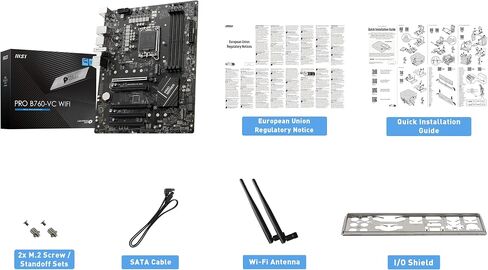 MSI PRO B760-VC WiFi ProSeries Motherboard (Supports 12th/13th Gen Intel Processors, LGA 1700, DDR5, PCIe 4.0, M.2, 2.5Gbps LAN, USB 3.2 Gen2, Wi-Fi 5, ATX) (Renewed) in Saudi Arabia