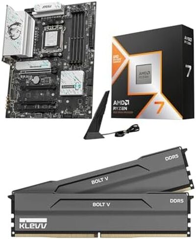 Micro Center 3-in-1 Combo: AMD Ryzen 7 9800X3D CPU Processor + MSI B850 Gaming Plus WiFi Motherboard + KLEVV Bolt V DDR5 32GB (2x16GB) 6000MHz CL30 Ram Memory in Saudi Arabia