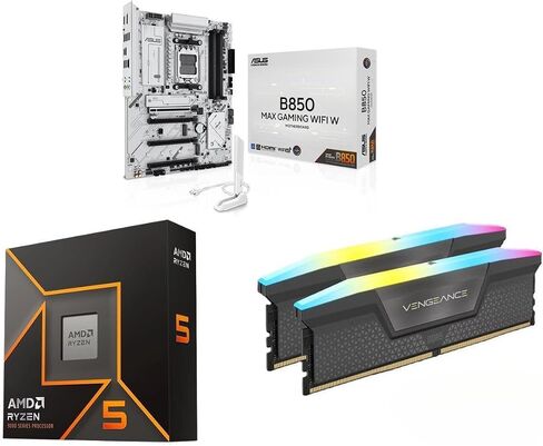 NEWEGG Motherboard CPU Memory Combo-B850 ATX Motherboard Bundle with Ryzen 5 9600X 6-Core 3.9GHz CPU and 16GB (2 x 8GB) 288-Pin PC RAM DDR5 6000 Desktop Memory in Kuwait