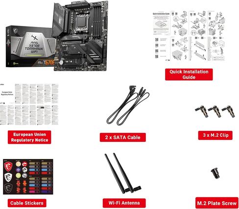 MSI MAG X670E Tomahawk WiFi Gaming Motherboard (AMD AM5, DDR5, PCIe 5.0, SATA 6Gb/s, M.2, USB 3.2 Gen 2, Wi-Fi 6E, 2.5Gbps LAN, HDMI/DP, ATX) (Renewed) in Saudi Arabia