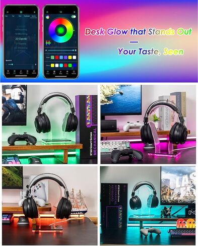 OAPRIRE Acrylic RGB Headphone Stand for Desk with Many Light Modes & Colors in Saudi Arabia