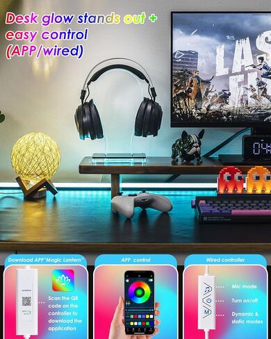 OAPRIRE Acrylic RGB Headphone Stand for Desk with Many Light Modes & Colors in Saudi Arabia
